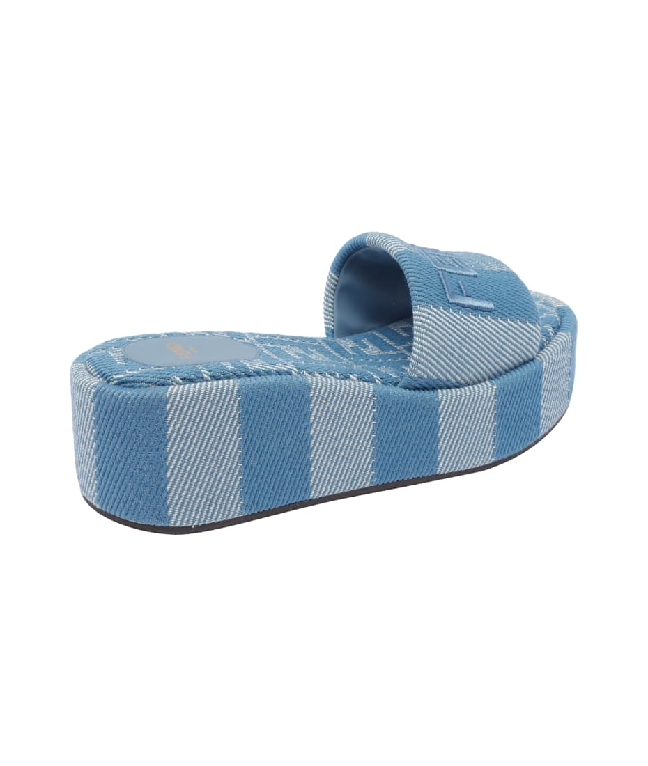 VIP【送料関税込】FENDI FENDI SUNSHINE FLATFORM SANDALS Fendi Sunshine Logo Cotton Platform Slides | Saks Fifth Avenue