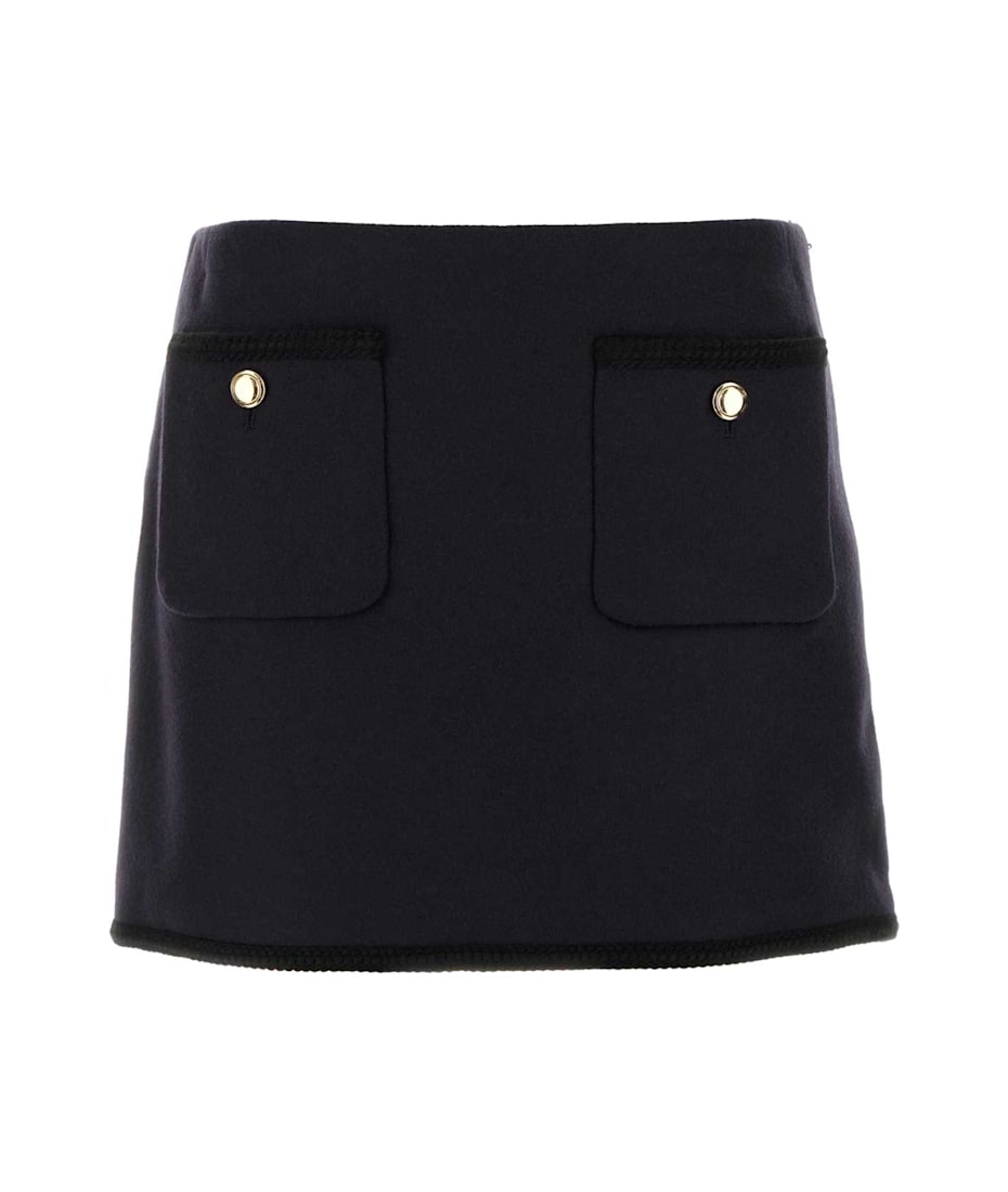 ミニスカート Miu Miu Embroidered Wool Mini Skirt Miu Miu - Wool mini skirt blue - The Corner