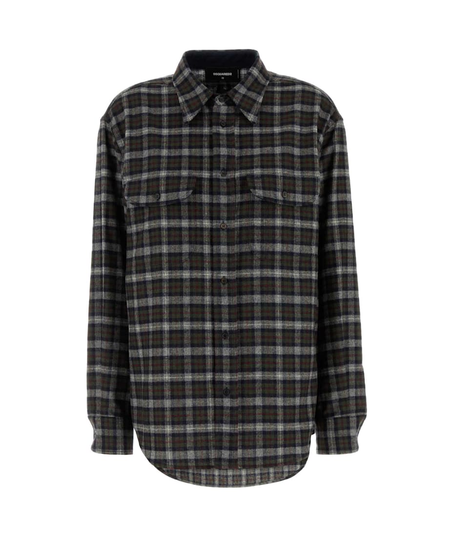 Tシャツ・カットソー D SQUARED2 Embroidered flanel shirt (S75DL0914D35267 001F) Dsquared2 Embroidered Flanel Shirt | italist