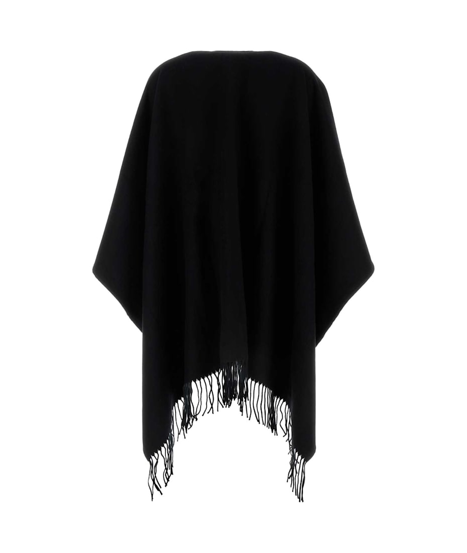 ポンチョ・ケープ VALENTINO BLACK CASHMERE CAPE Valentino Garavani Black Cashmere Cape | italist