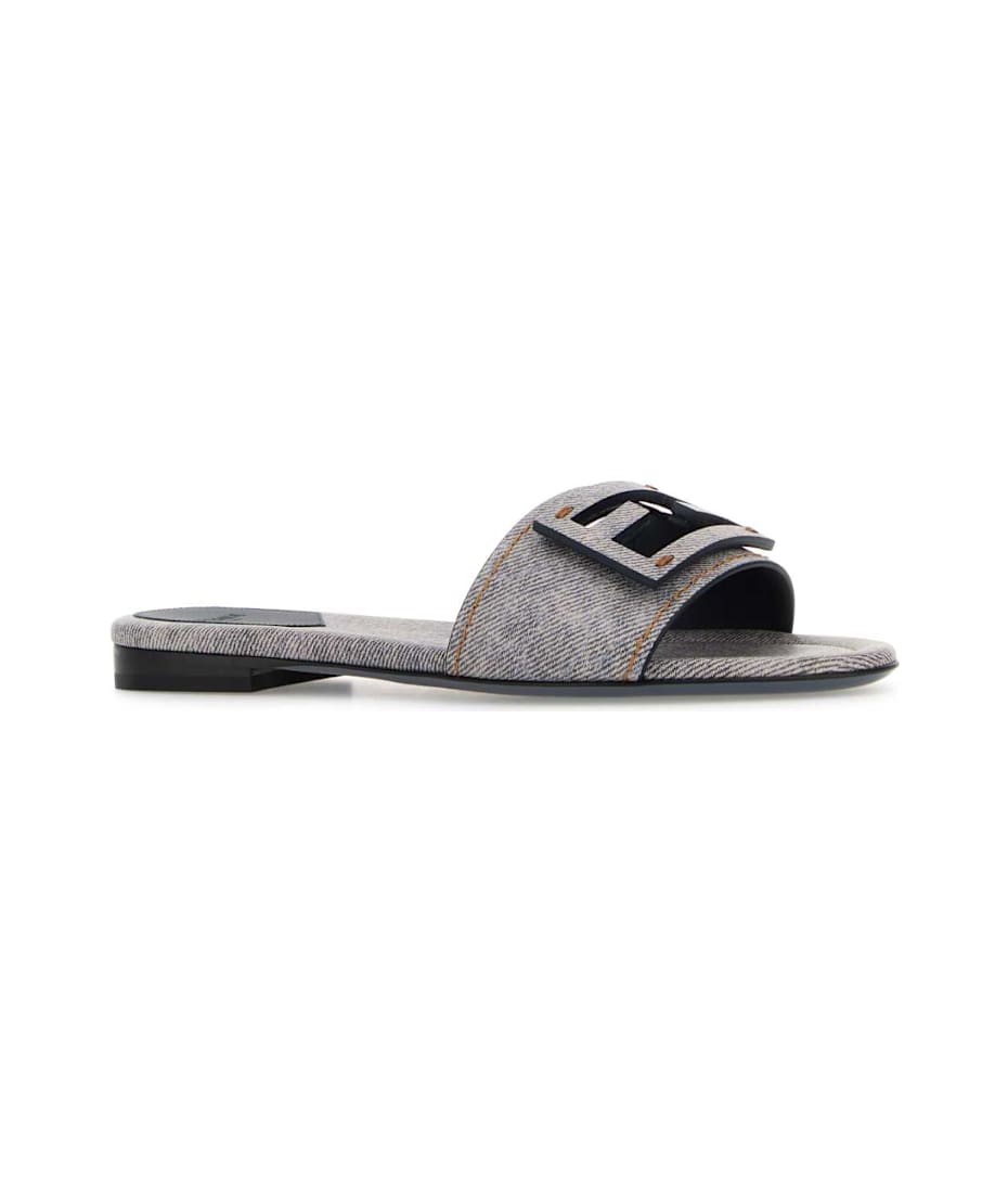 スリッポン FENDI PRINTED LEATHER BAGUETTE SLIPPERS Fendi Printed Leather Baguette Slippers | italist
