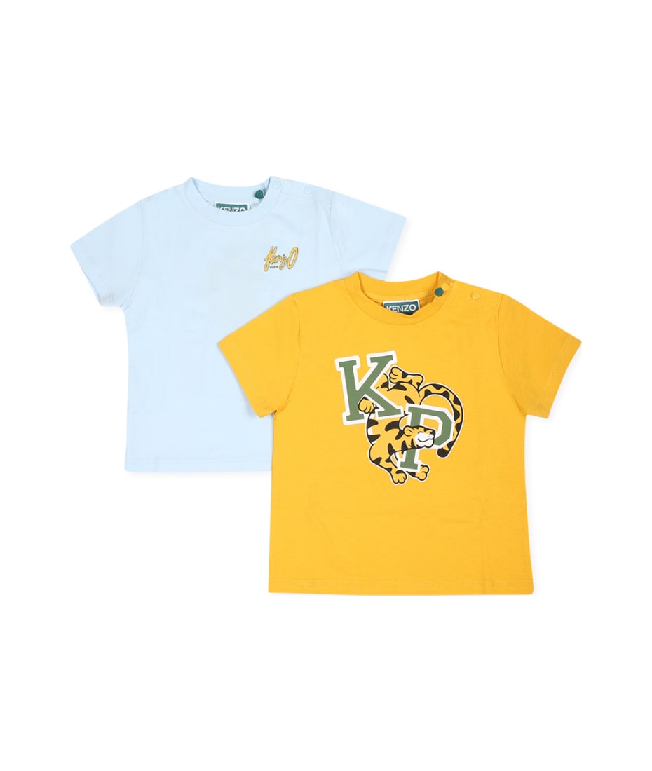 Kenzo Kids Multicolor T shirt Set For Baby Boy With Kotora Tiger italist ALWAYS LIKE A SALE