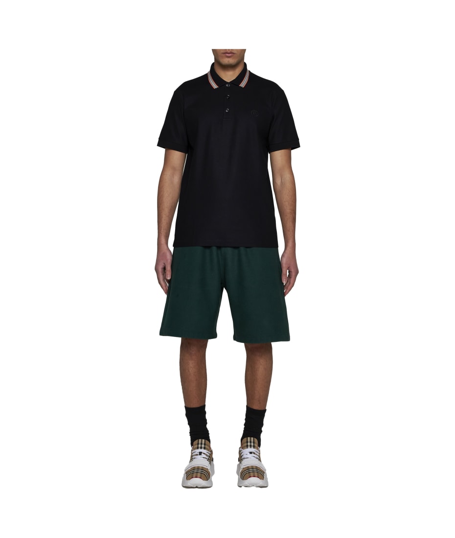 Tシャツ・カットソー Burberry FW24 Black piquet polo shirt (8084017 A1189) Burberry Black Piquet Polo Shirt | italist