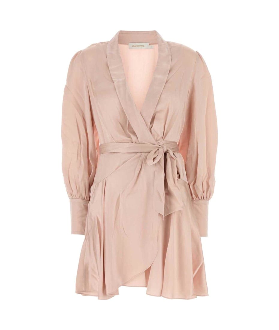 ワンピース ZIMMERMANN Woman Dress Pink 8067DR25R PTL Zimmermann - Ginger Pink Multi Buttoned & Belted Mini Dress