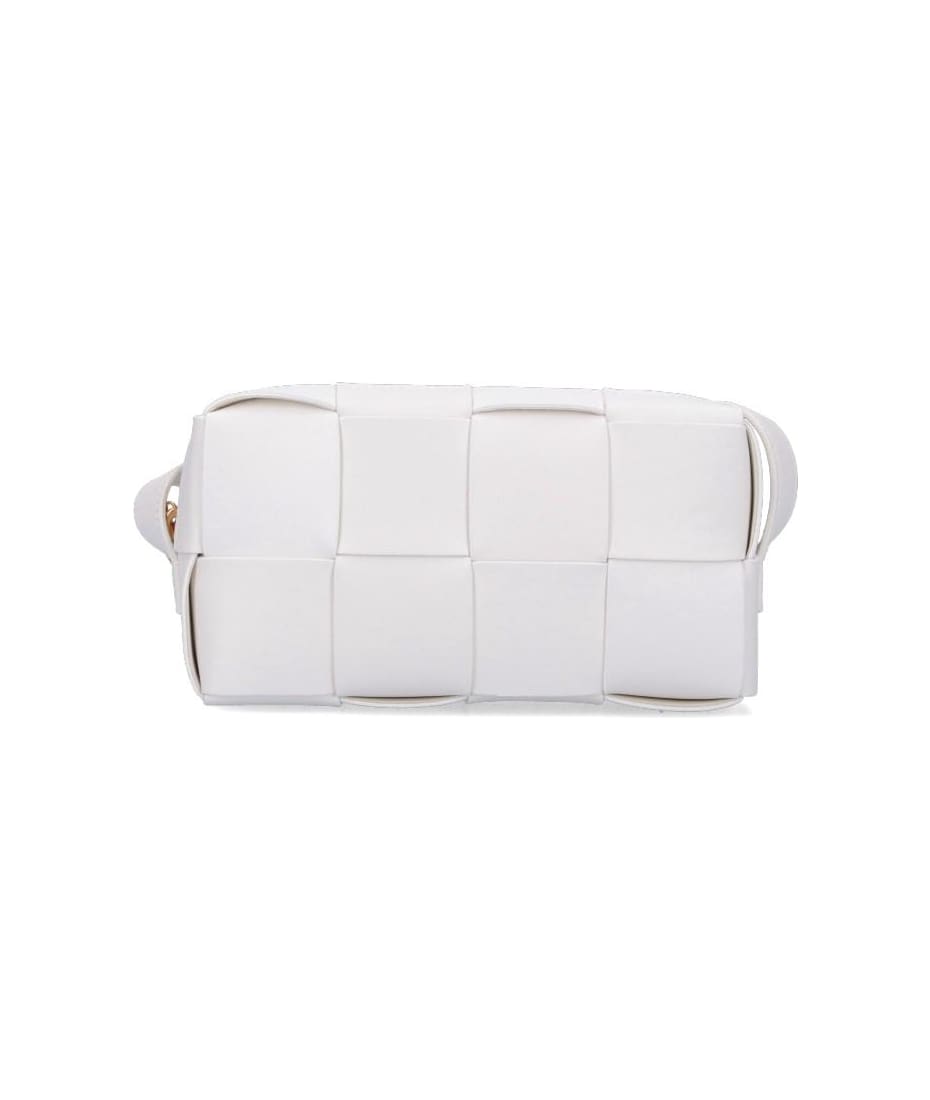Brick Cassette Small Shoulder Bag in White - Bottega Veneta