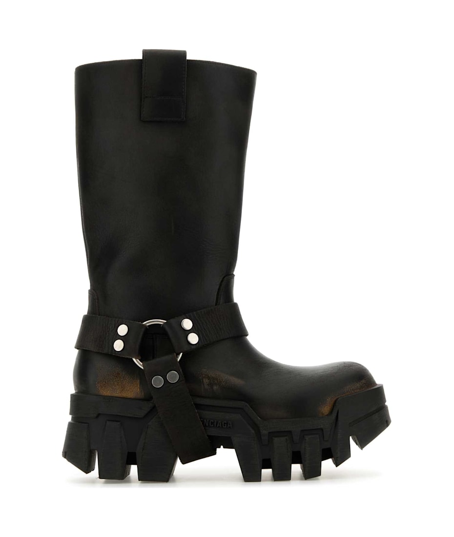 ロングブーツ BALENCIAGA Bulldozer Boots - Balenciaga - Leather - Black Balenciaga Bulldozer Lace-Up Boots | Saks Fifth Avenue