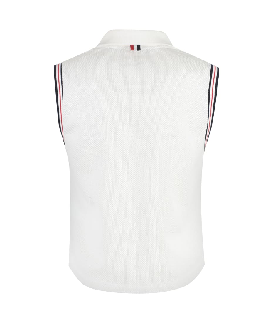 Thom Browne｜SLEEVELESS (FTU384A 08111 035) Thom Browne Sleeveless Turtleneck with Contrast Trims | SHOWROOM