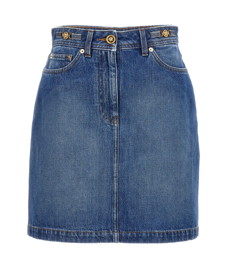 【送料&関税込】Versace Medusa 95 High-waist Denim Skirt Versace 'medusa '95' Denim Skirt | italist