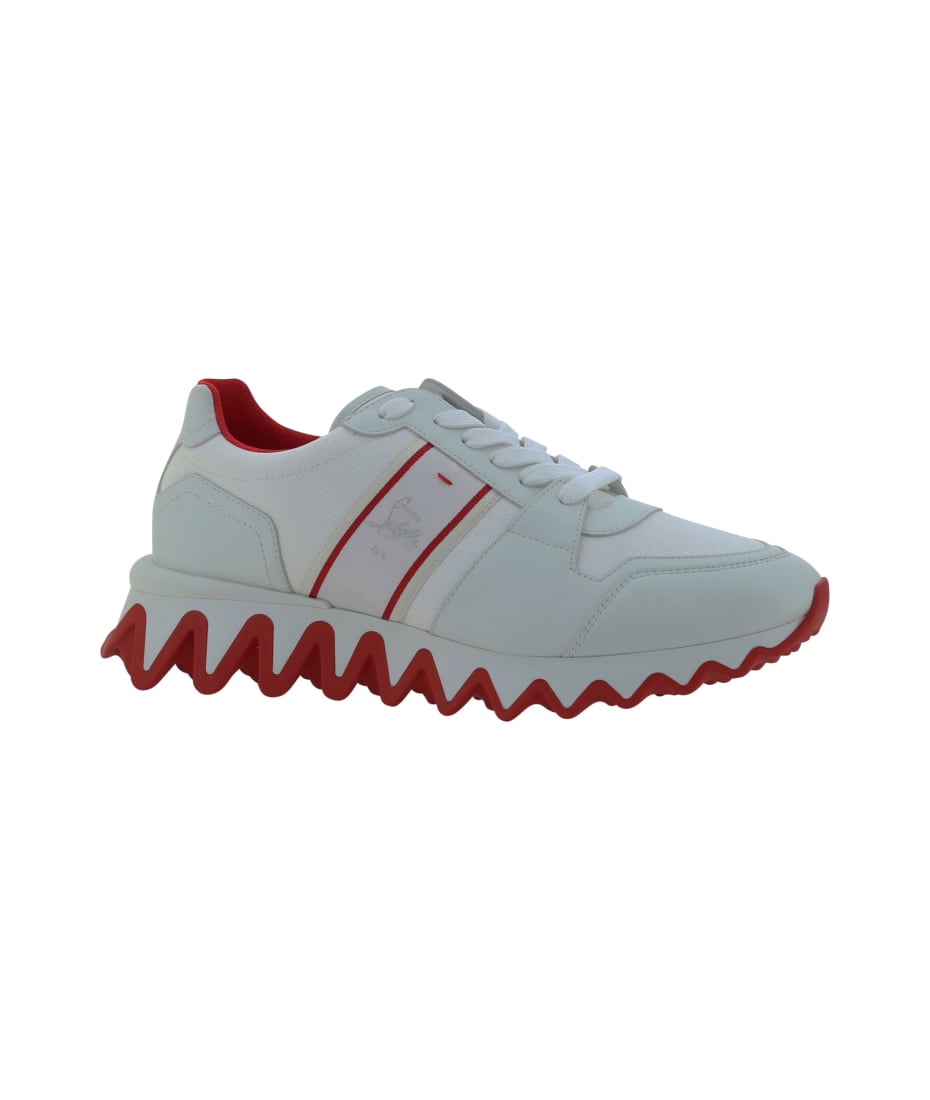 *Christian Louboutin* Nastroshark スエードレザースニーカー Nastroshark leather and canvas sneakers in beige - Christian