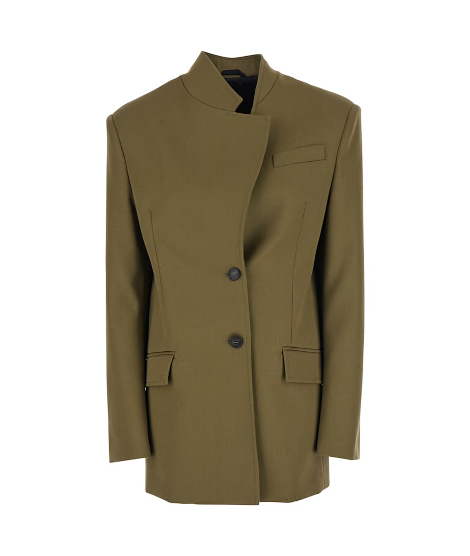 ジャケット THE ATTICO WOOL GABARDINE BLAZER (251WCG00084 WWW065AA081) The Attico Wool Gabardine Blazer | italist