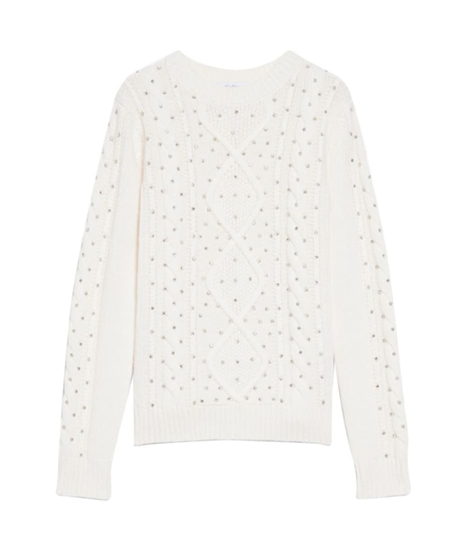 Max Mara 'onde' White Wool Blend Sweater italist