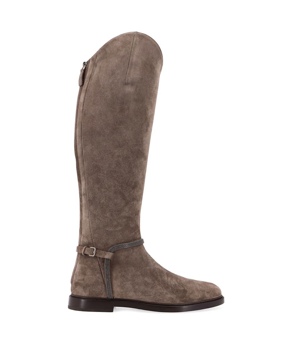 ロングブーツ BRUNELLO CUCINELLI Suede boots with Monili detail Brunello Cucinelli Suede Boots With Monili Detail | italist