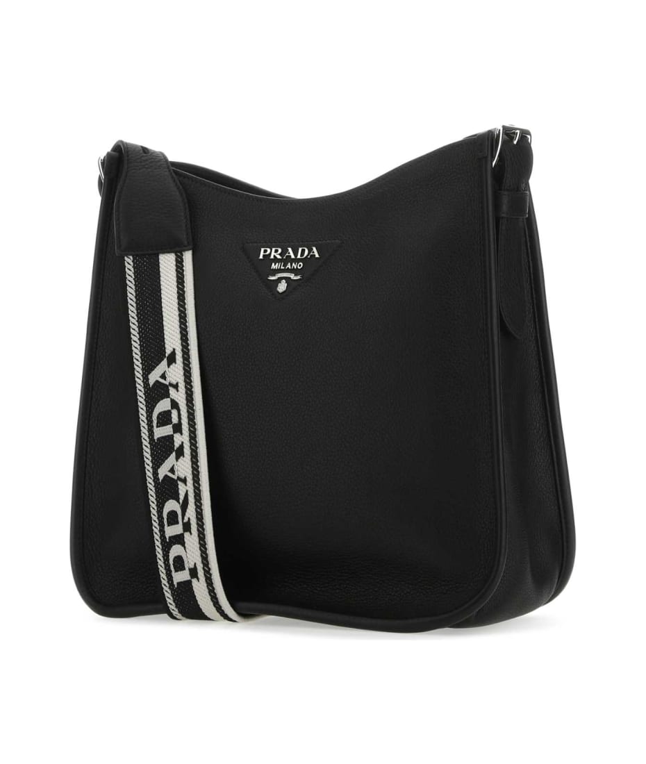 Prada Black Leather Crossbody Bag - Black