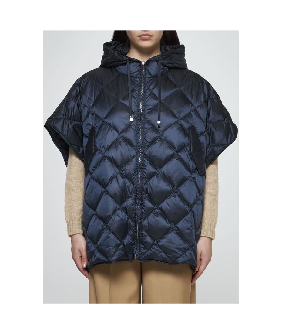 ダウンジャケット・コート MAX MARA THE CUBE | TREMAN CAPE JACKET NEW DARK WINTER BLUE Max Mara The Cube Treman Quilted Nylon Down Cape | italist