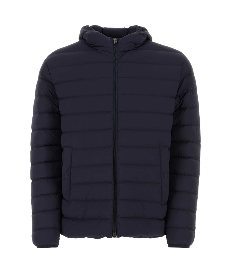 ダウンジャケット HERNO Dark blue nylon down jacket (PI001140U12004Z 9200) Herno Down Jacket | italist
