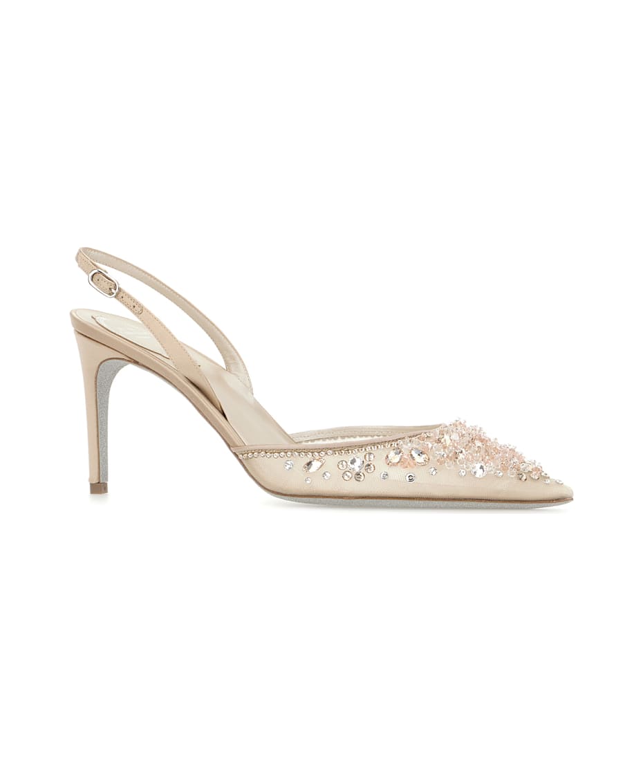 René Caovilla Embellished Lace Cinderella Pumps | italist