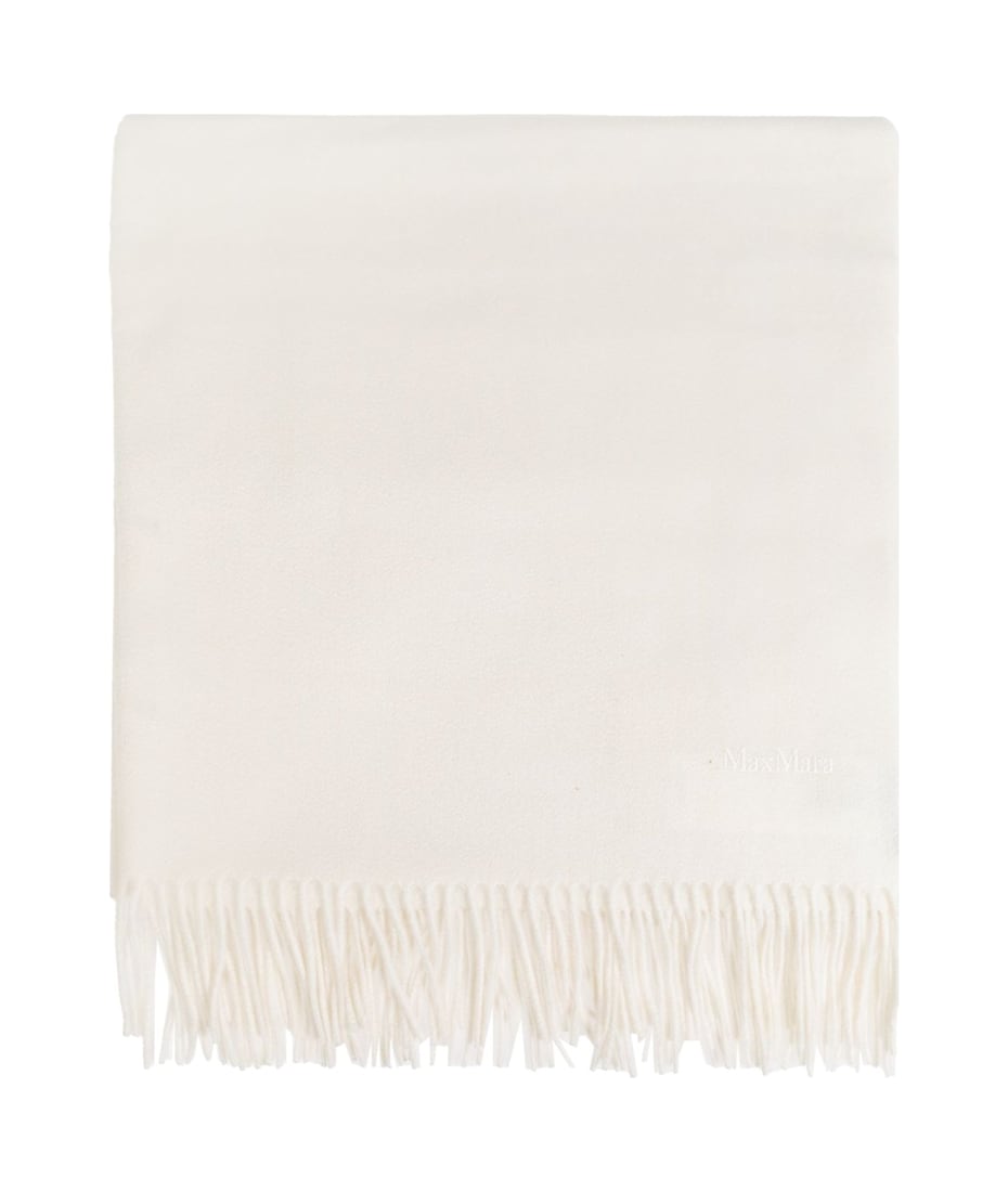 Max Mara Logo Embroidered Fringed Edge Scarf | italist