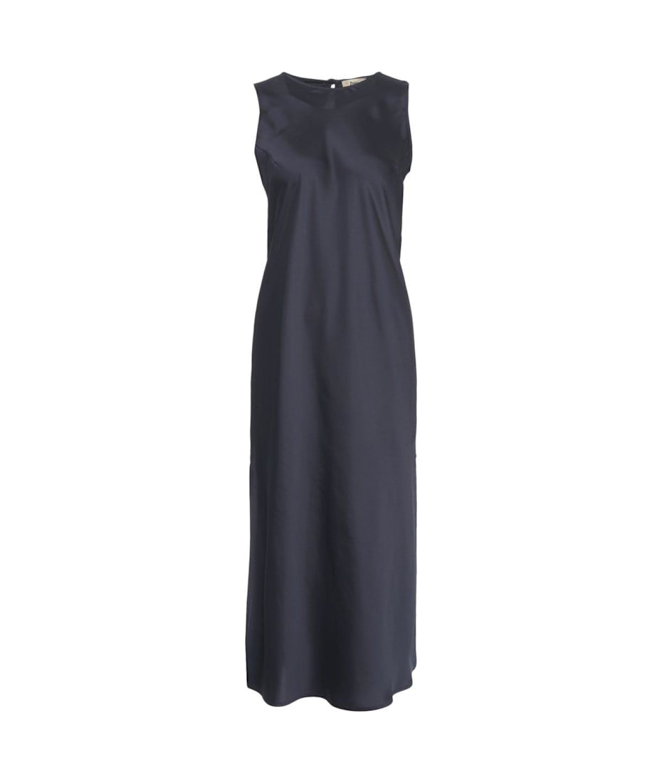 【送料&関税込】Herno Satin Sleeveless Midi Dress Herno Satin Sleeveless Midi Dress | Blue | FARFETCH