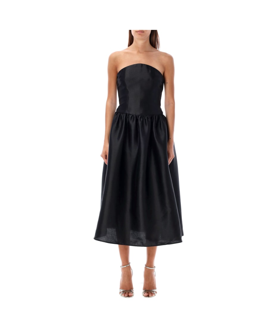 knee length dresses for ladies White Tailored Taffeta Midi Dress – self-portrait main image 0