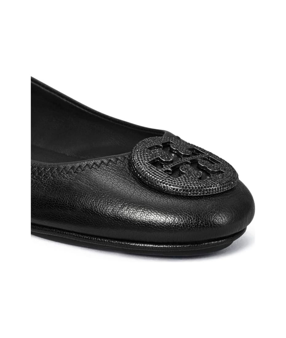 minnie' Black Ballet Flats With Crystal Embellished Logo In Leather Woman Tory  Burch | italist, ALWAYS LIKE A SALE