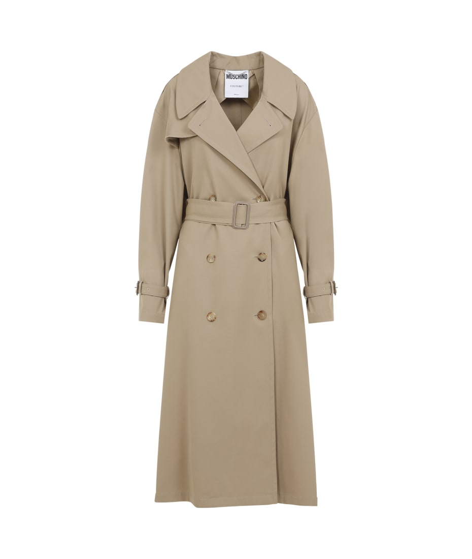 【送料&関税込】Moschino Beige Polyester Blend Coat Moschino Beige Polyester Blend Coat | italist