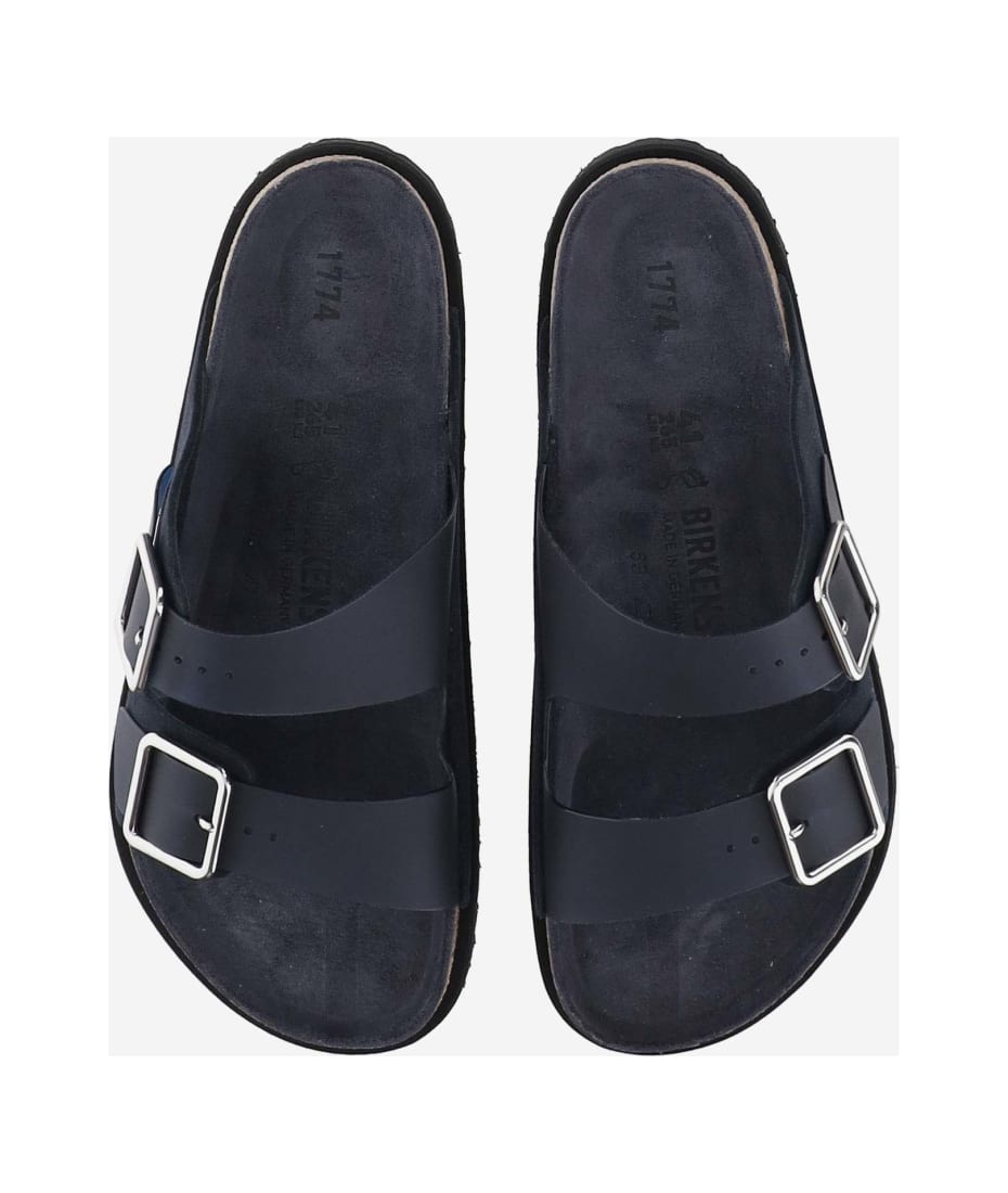 サンダル・ミュール Birkenstock 1774 Navy Blue Suede And Pvc Arizona Slippers Birkenstock 1774 Navy Blue Suede And Pvc Eternal Sunshine