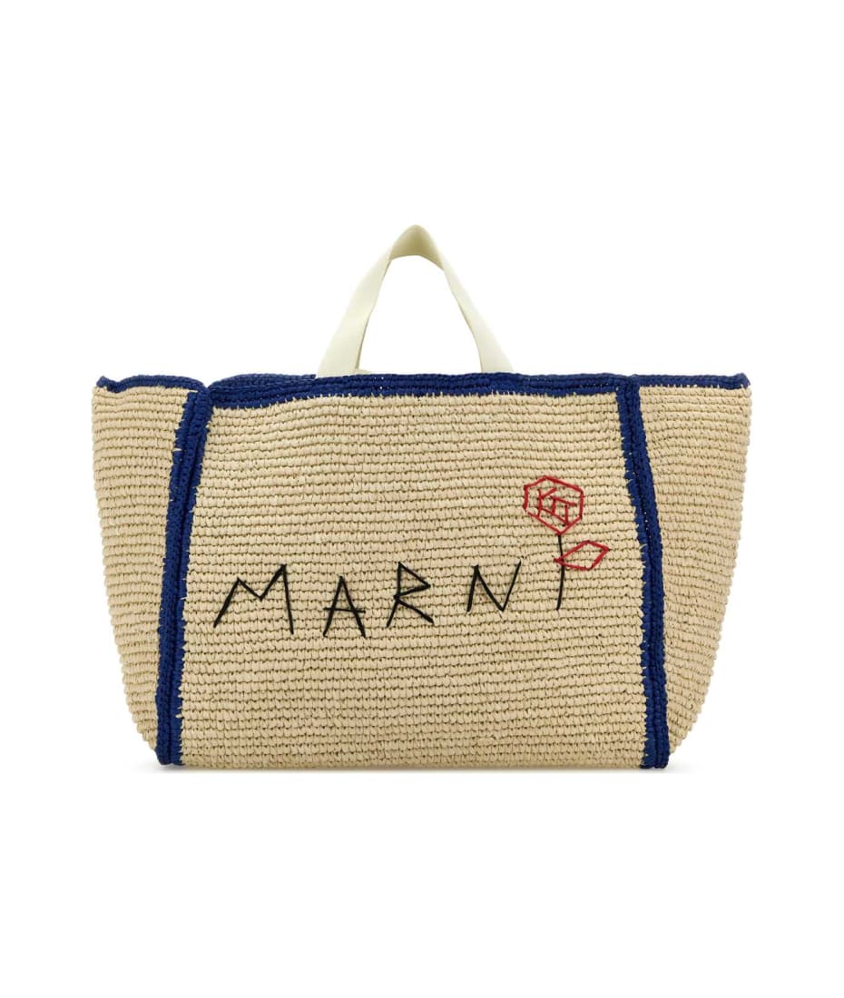 トートバッグ MARNI IVORY RAFFIA SHOPPING BAG Marni Ivory Raffia Shopping Bag | italist