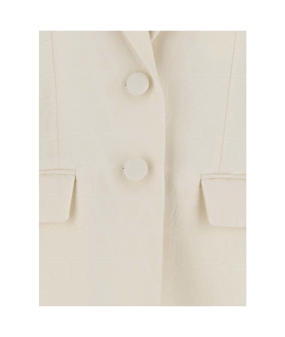 Valentino Crepe Couture Toile Iconographe Blazer - Ivory