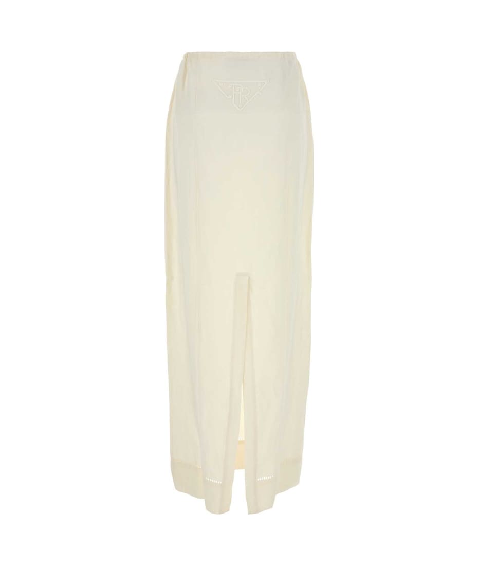 スカート PRADA IVORY LINEN SKIRT Prada Ivory Linen Skirt | italist