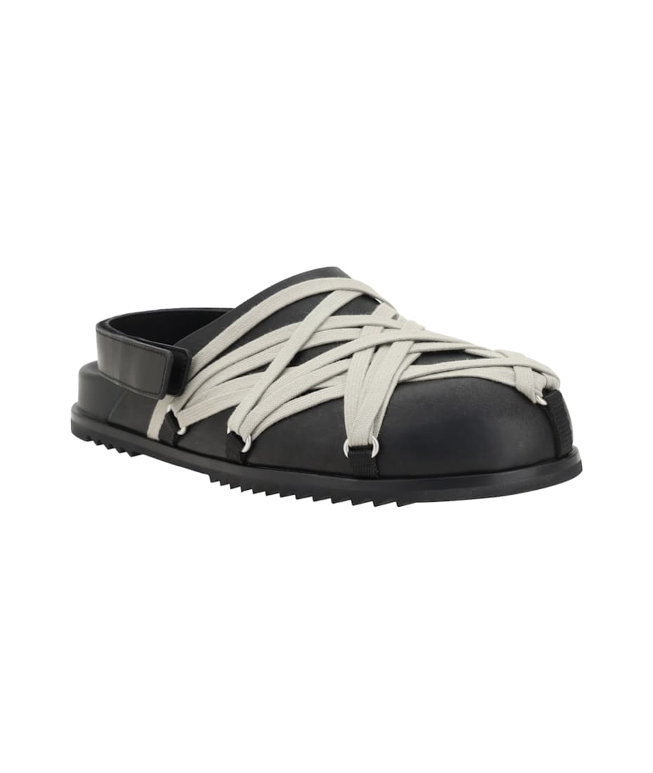 サンダル RICK OWENS Megalaced leather Mule Rick Owens Megalaced Leather Mules サンダル 通販 | italist