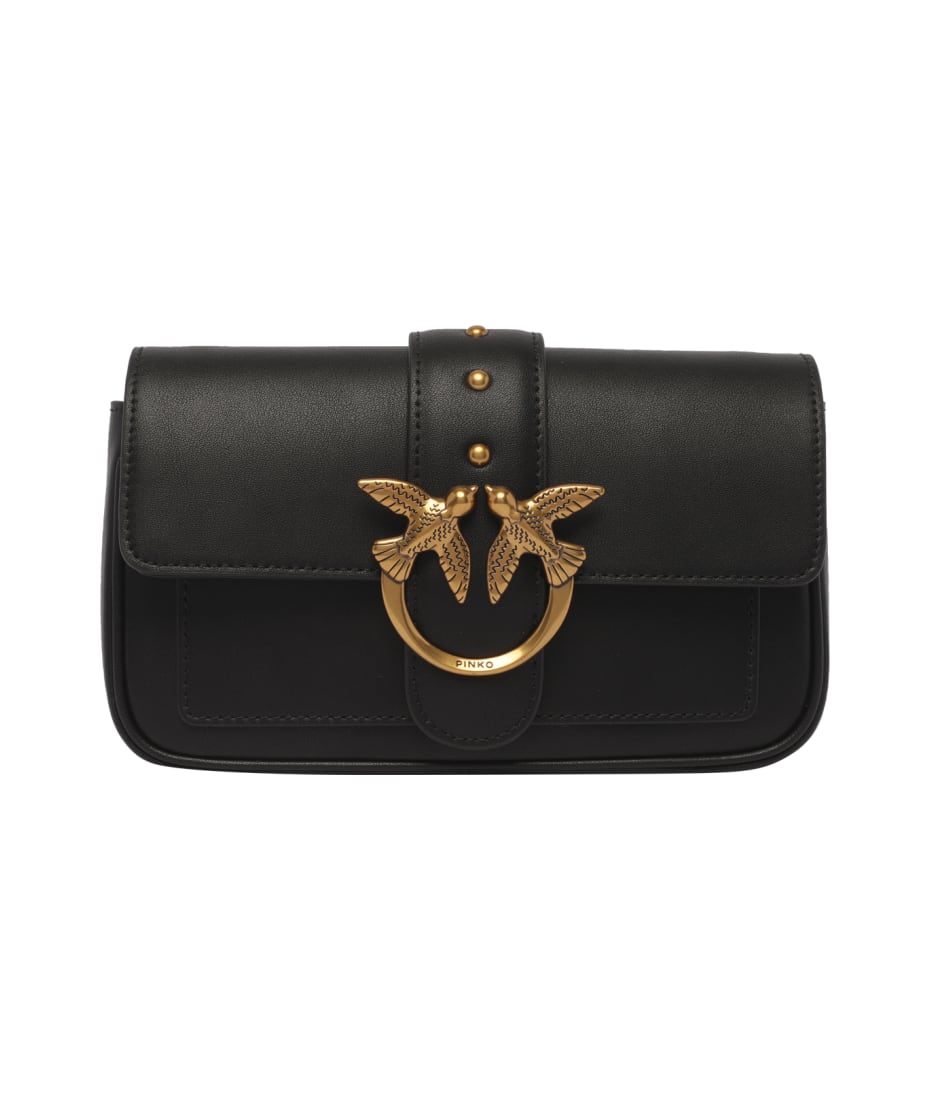 ショルダーバッグ・ポシェット Pinko \"Love One Pocket\" crossbody bag PINKO Love One Pocket Leather Crossbody Bag | Black