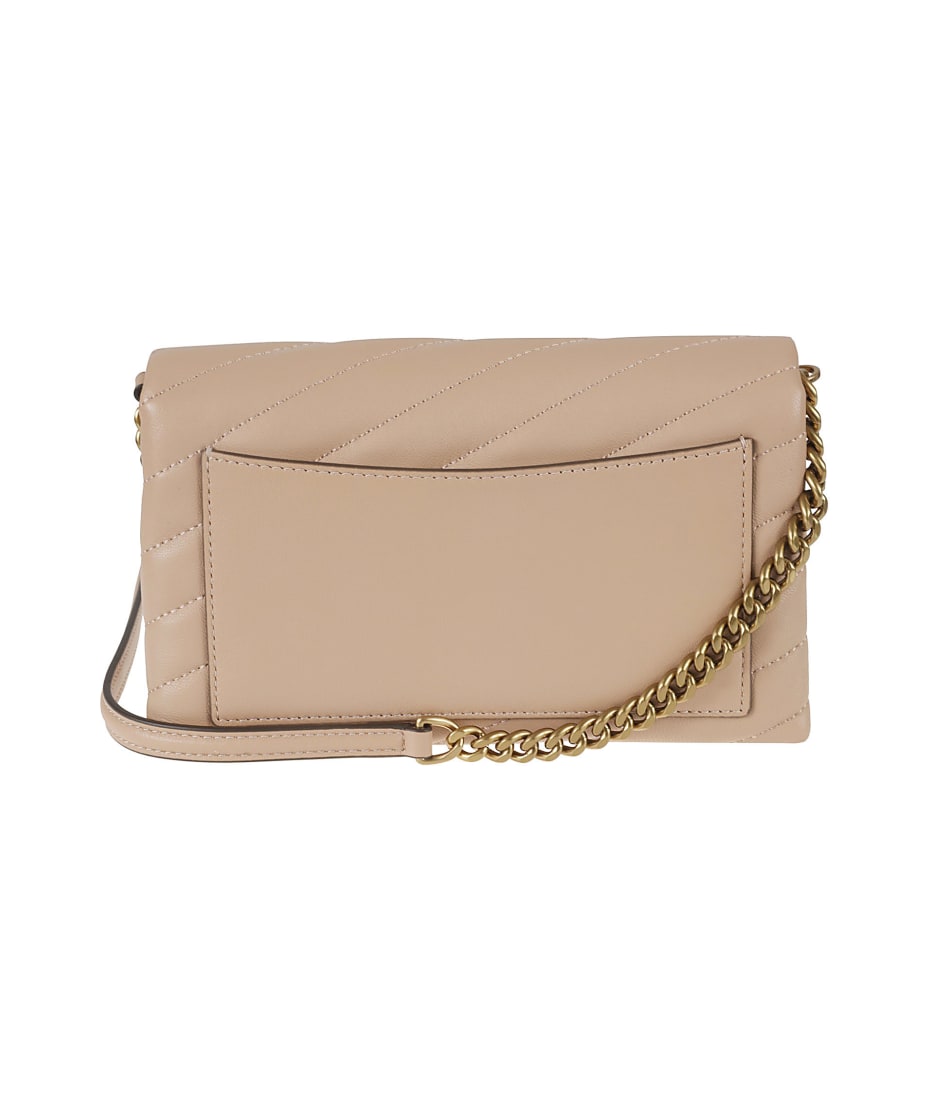 Tory Burch Kira Chevron Chain Wallet Bag in Natural