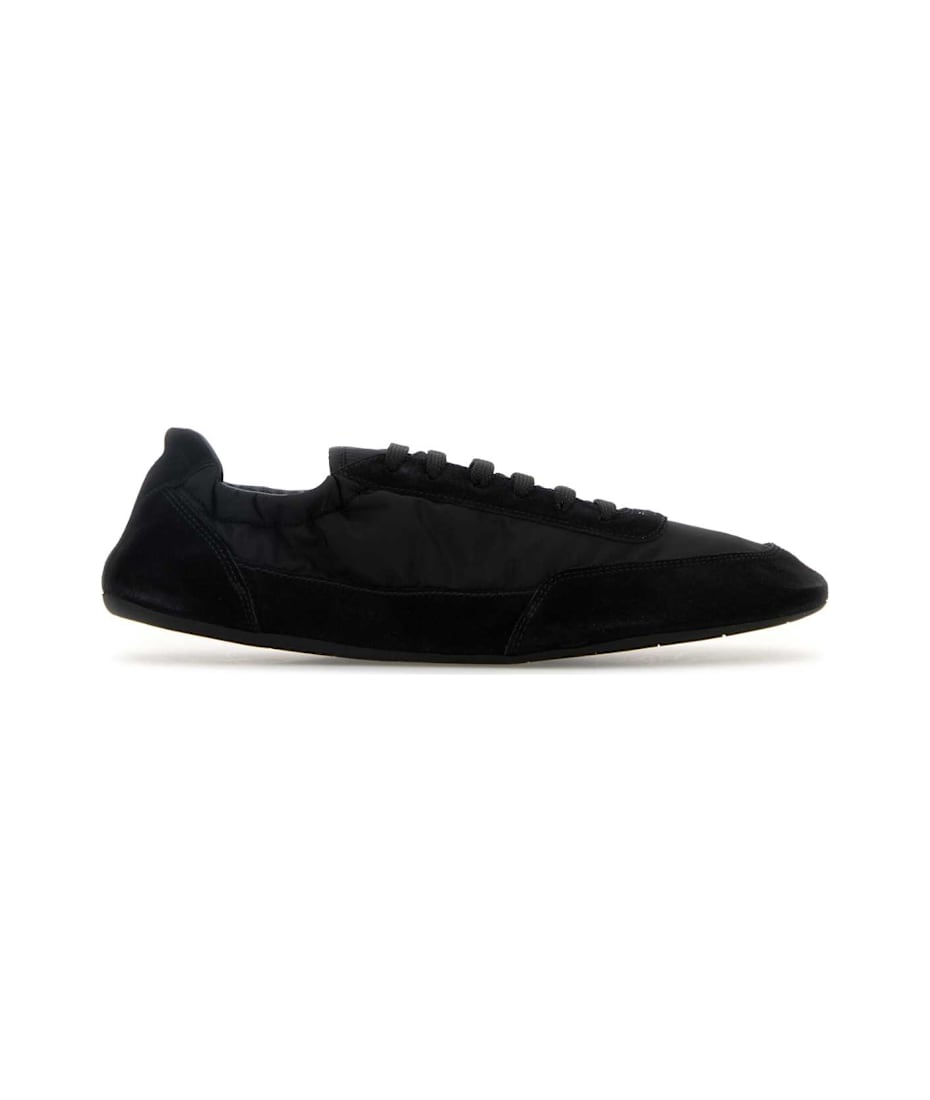 スニーカー PRADA BLACK RE-NYLON AND SUEDE COLLAPSE SNEAKERS Prada - Collapse Re-Nylon and Suede Sneaker in Black