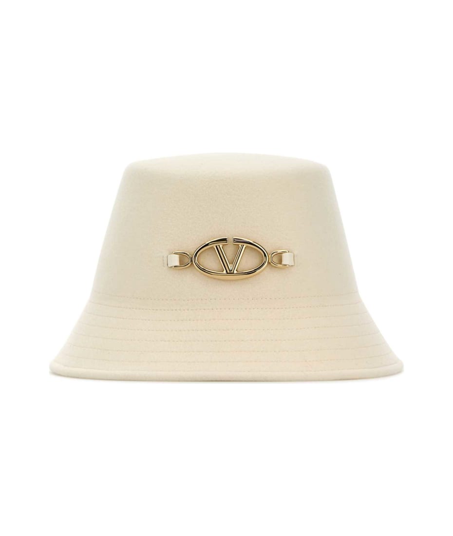 ハット VALENTINO IVORY FELT BUCKET HAT Valentino Garavani Ivory Felt Bucket Hat | italist