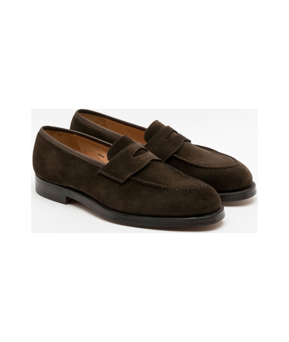 Crockett & Jones Henley Dark Brown Suede Penny Loafer