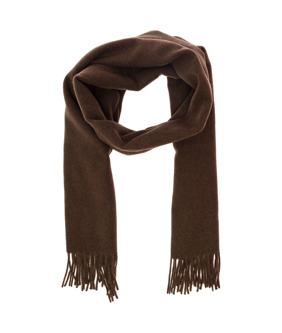 TOTEME Fringed Wool Scarf - Women - Brown Scarves and Wraps