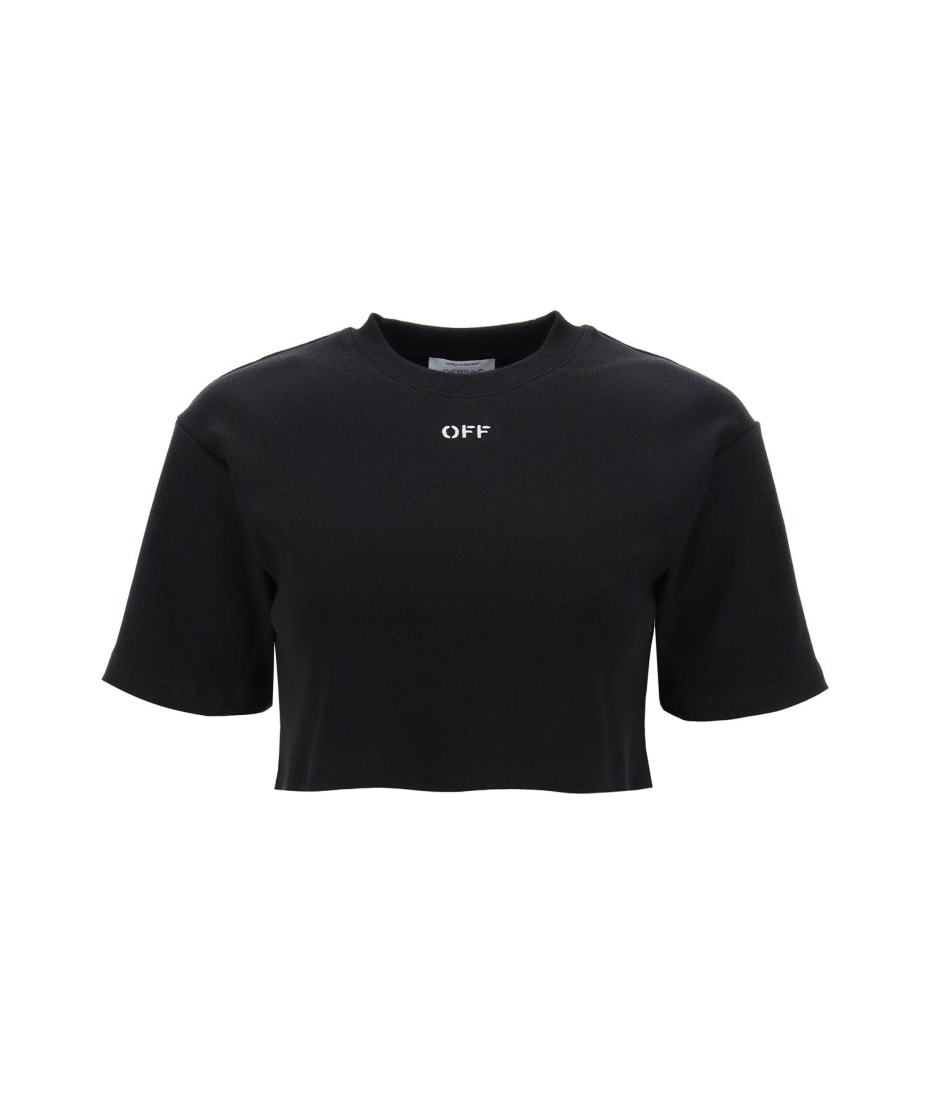 【送料&関税込】Off-White Off Stamp Rib Cropped Tee Off-White Off Stamp Rib Cropped Tee | italist