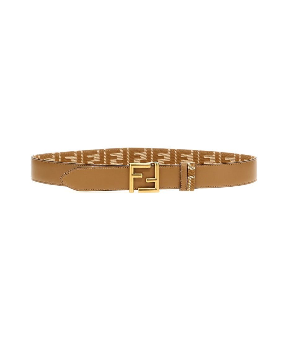 【関送無料】 Fendi フェンディ Leather Ff Reversible Belt FF Belt Leather Black | Fendi