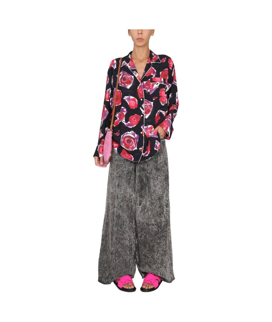 Tシャツ・カットソー MARNI FW22 FLORAL PRINT SHIRT (CAMA0492I2_UTV908SRN99) MARNI＞フラワーロゴ Tシャツ