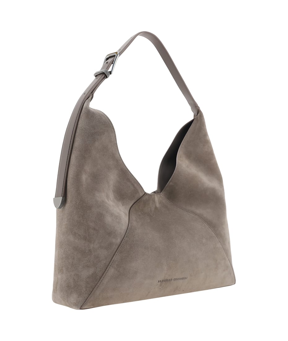 ショルダーバッグ・ポシェット BRUNELLO CUCINELLI BROWN LEATHER SHOULDER BAG Brown Bead-embellished leather shoulder bag | BRUNELLO