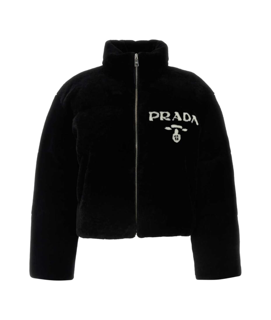 ダウンジャケット・コート Prada Black Shearling Down Jacket Prada Black Shearling Down Jacket | italist