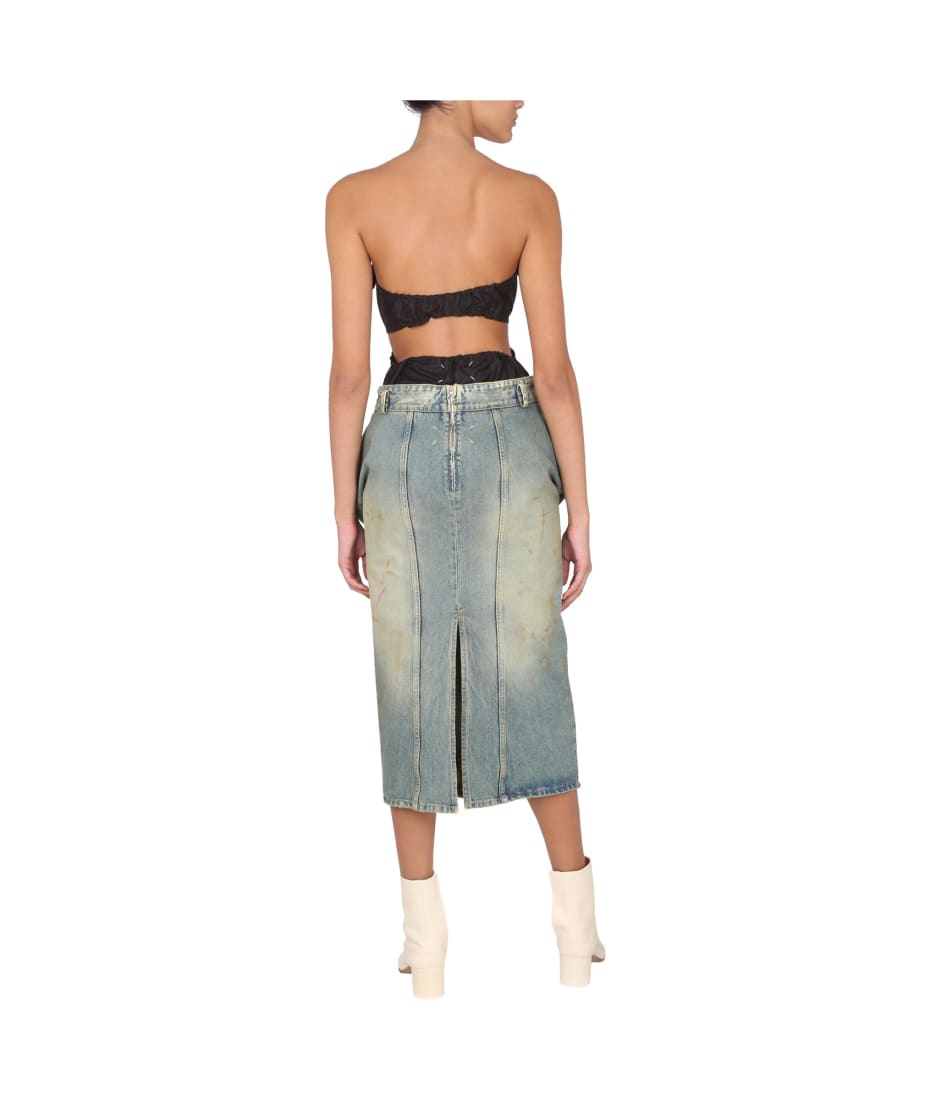 Maison Margiela Denim Ruffled Skirt | italist