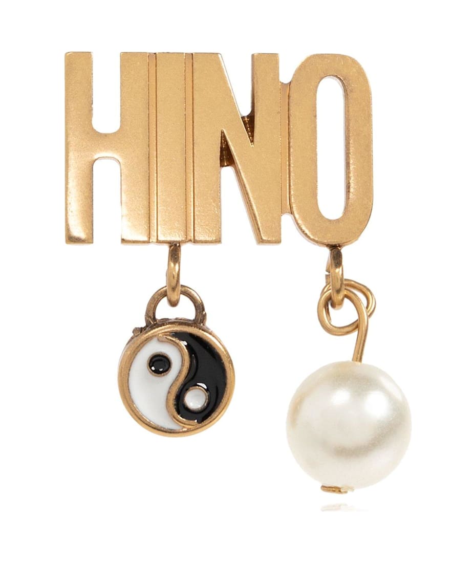 Moschino Logo Lettering Drop Earrings | italist