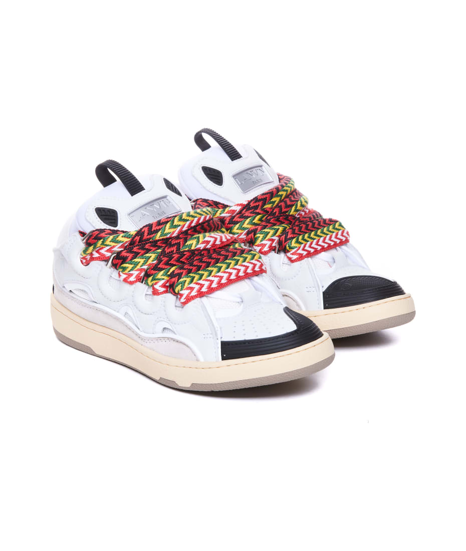 LANVIN 長方形フレムメカネ LNV2103 047 Lanvin Frayed Denim Curb Sneakers | italist