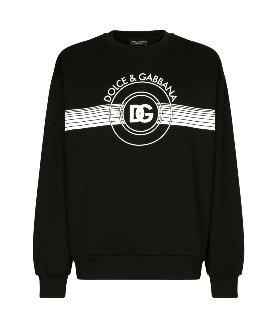 Dolce & Gabbana Men's Jersey Hoodie with DG Print