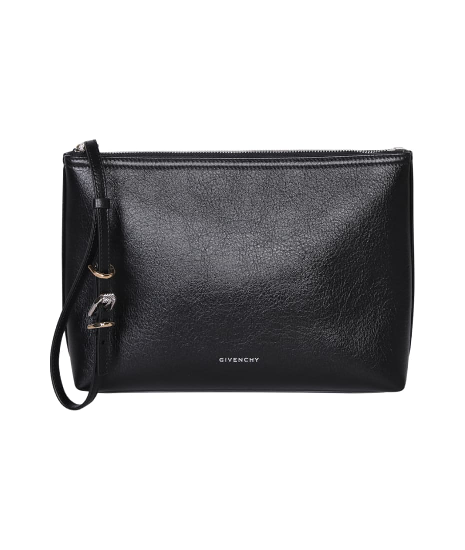 Givenchy Voyou Pouch In Leather Silver Women