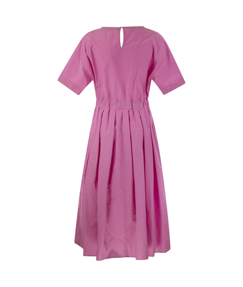 Peserico Cotton-blend Dress With Light Stitch - Fuchsia