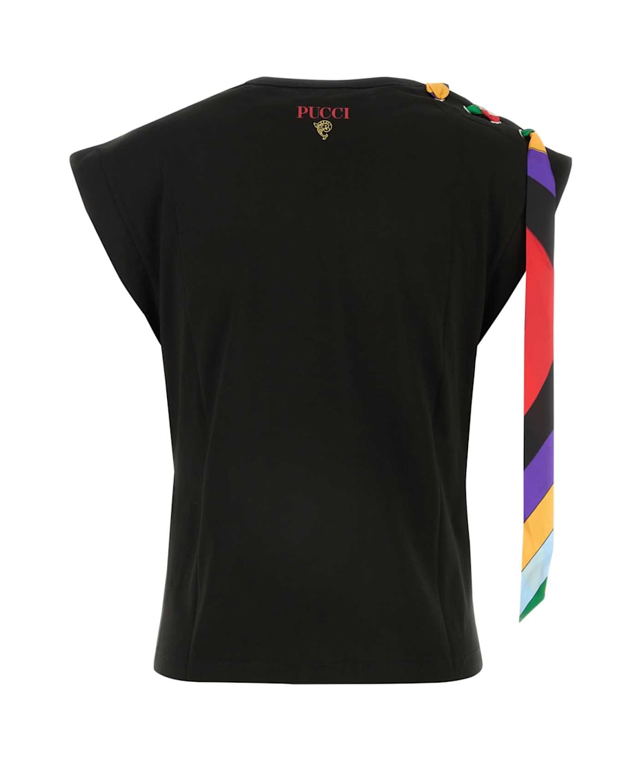 EMILIO PUCCI 黒　ブラック　Tシャツ Pucci Black Cotton T-shirt | italist