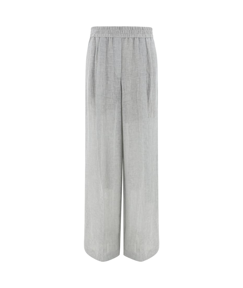 【関税＆送料込み】Brunello Cucinelli Linen Wide-Leg Trouse BRUNELLO CUCINELLI Crinkled linen-blend wide-leg pants | NET