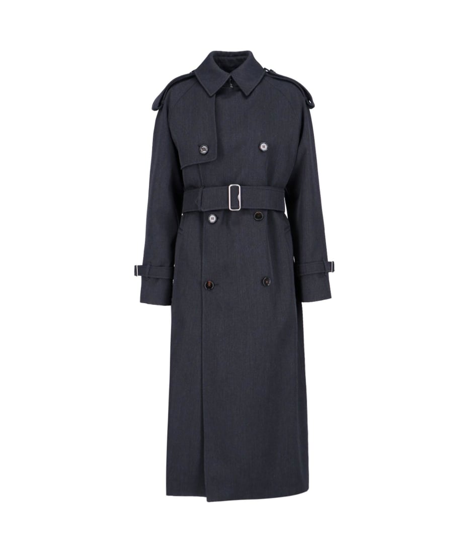 トレンチコート Burberry Grey Wool Long Trench Coat Burberry Grey Wool Long Trench Coat | italist